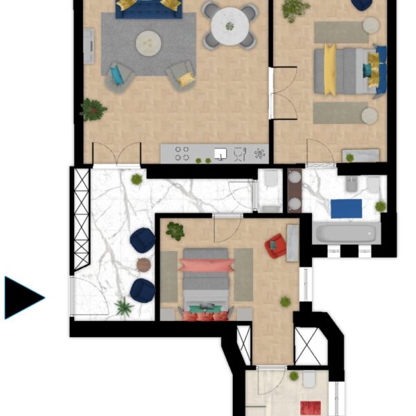 visegrádi berendezett alaprajz